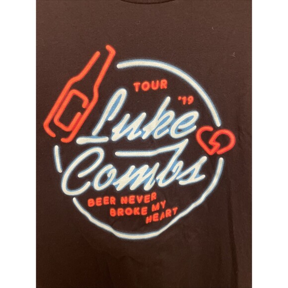 Luke Combs Beer Never Broke My Heart 2019 Country Concert Tour T-shirt Sz XXL - Picture 2 of 4